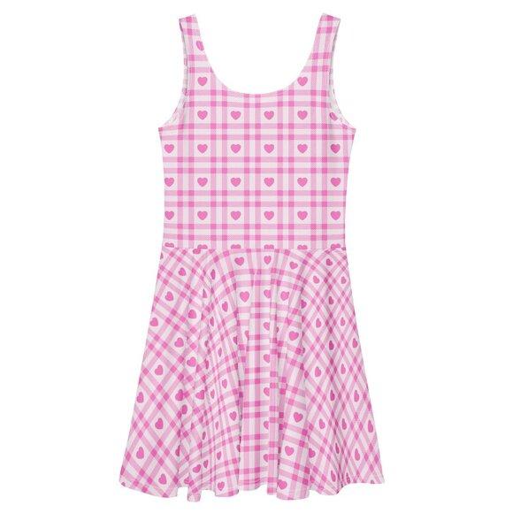 Plus Size Pink Gingham Vintage 1950s Swing Dress - Picture 7 of 9
